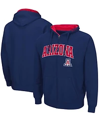 Men's Navy Arizona Wildcats Arch Logo 3.0 Full-Zip Hoodie