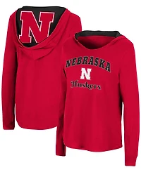 Women's Scarlet Nebraska Huskers Catalina Hoodie Long Sleeve T-shirt