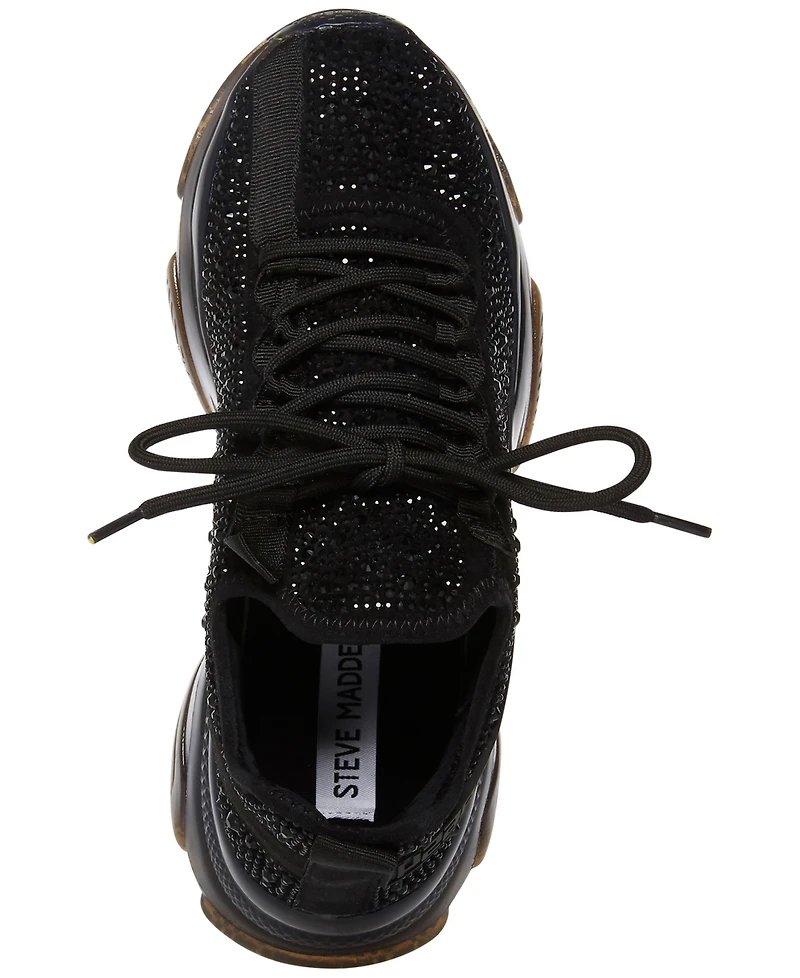 Steve Madden Women's Maxima Rhinestone-Trim Trainer Sneakers