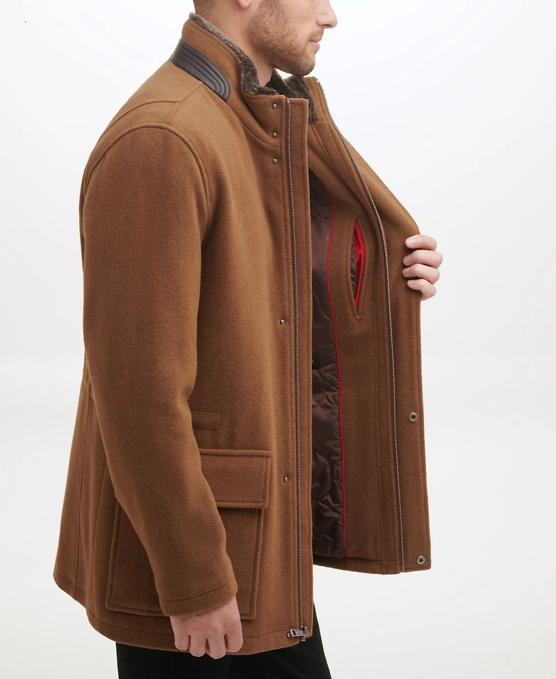 Cole Haan Men's Wool Plush Car Coat