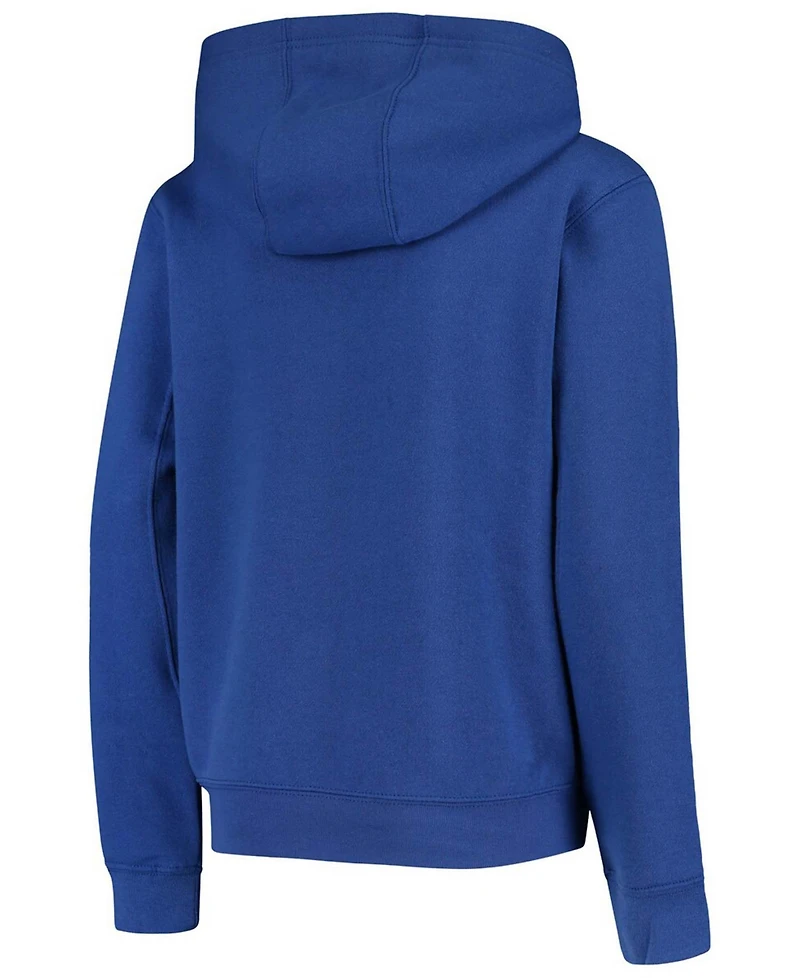 Big Boys and Girls Royal Chicago Cubs Team Wordmark Full-Zip Hoodie