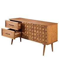 58" Solid Wood 2-Drawer Prism Sideboard