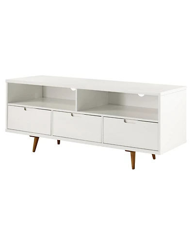 58" 3 Drawer Solid Wood Tv Stand