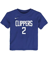 Toddler Girls and Boys Kawhi Leonard Blue La Clippers Logo Name Number T-shirt