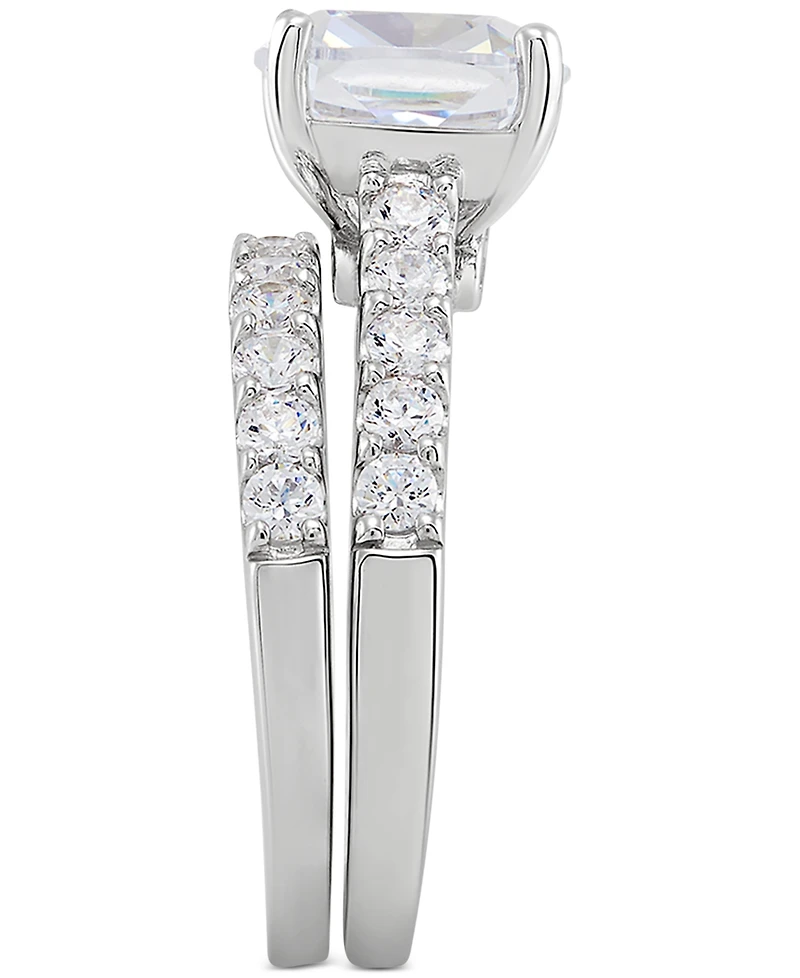 Arabella Sterling Silver Ring Set, Cubic Zirconia Bridal Ring and Band Set (8 ct. t.w.)