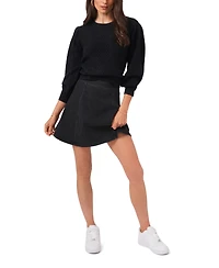 1.state Women's Variegated Cables Crew Neck Sweater