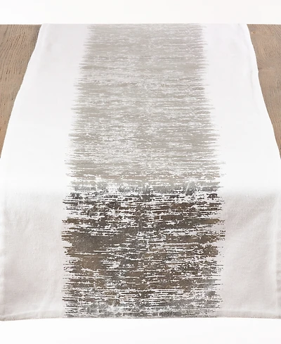 Saro Lifestyle Table Runner with Metallic Banded Design, 108" x 16"