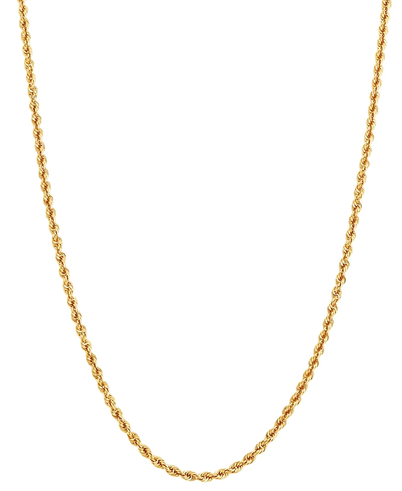 Lightweight Rope Link 24" Chain Necklace in 14k Gold (2-1/2mm)