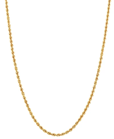 Lightweight Rope Link 24" Chain Necklace in 14k Gold (2-1/2mm)