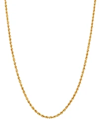 Lightweight Rope Link 24" Chain Necklace in 14k Gold (2-1/2mm)