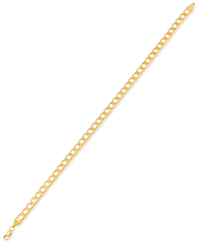 Italian Gold Beveled Curb Link Chain Bracelet in 10k Gold
