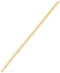 Italian Gold Beveled Curb Link Chain Bracelet in 10k Gold