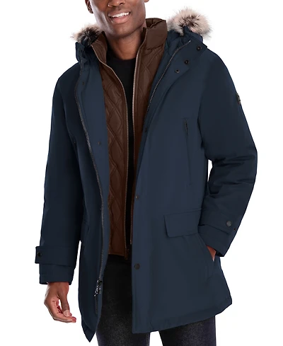 Michael Kors Men's Hooded Bib Snorkel Parka, Created for Macy's