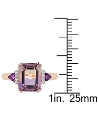 Ametrine (3-1/4 ct. t.w.), Amethyst (1/5 t.w.) & Diamond (1/20 Statement Ring Rose Gold-Plated Sterling Silver