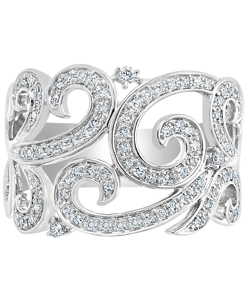 Effy Diamond Swirl Statement Ring (3/8 ct. t.w.) in 14k White Gold
