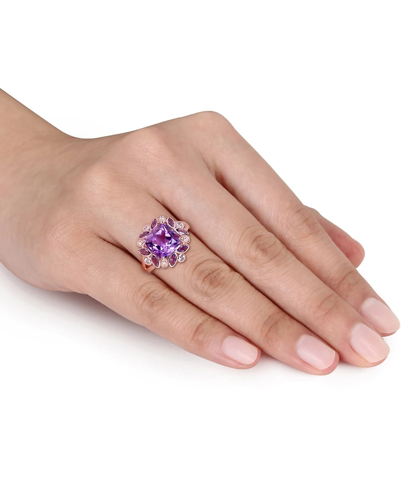 Amethyst (3 ct. t.w.) & White Topaz (1/5 Ring 18k Rose Gold-Plated Sterling Silver