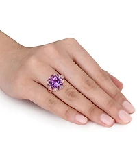 Amethyst (3 ct. t.w.) & White Topaz (1/5 Ring 18k Rose Gold-Plated Sterling Silver