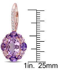 Amethyst (5-1/3 ct. t.w.) & White Topaz (1/6 ct. t.w.) Cluster Leverback Drop Earrings