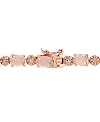 Simulated Morganite (9 ct. t.w.) & Diamond Accent Link Bracelet in 18k Rose Gold-Plated Sterling Silver