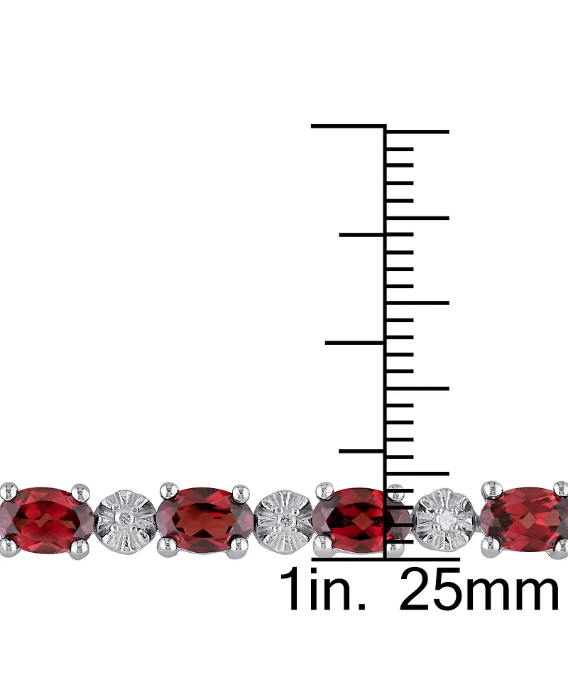 Garnet (9-7/8 ct. t.w.) & Diamond Accent Link Bracelet Sterling Silver (Also Peridot)