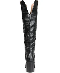 Journee Collection Women's Therese Block Heel Knee High Dress Boots