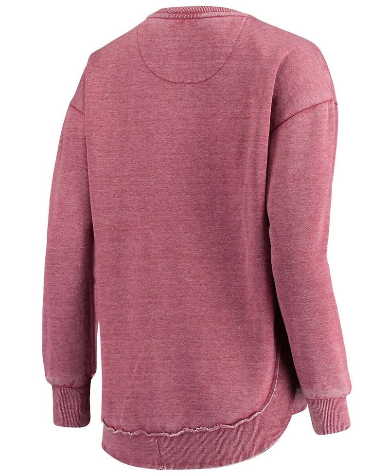 Women's Cardinal Iowa State Cyclones Vintage-Like Wash Pullover Sweatshirt