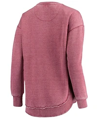 Women's Cardinal Iowa State Cyclones Vintage-Like Wash Pullover Sweatshirt