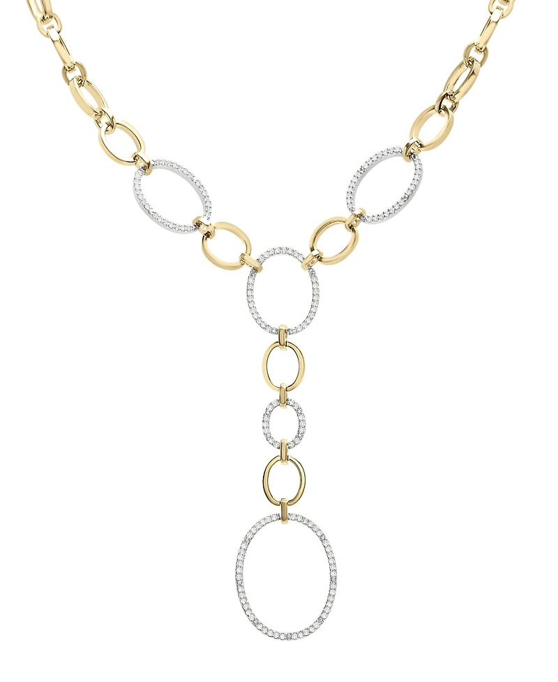 Wrapped in Love Diamond Oval Link 20" Lariat Necklace (1 ct. t.w.) in 14k Gold-Plated Sterling Silver, Created for Macy's
