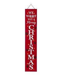Glitzhome Lighted Wooden Pet "Christmas" Porch Sign, 42"