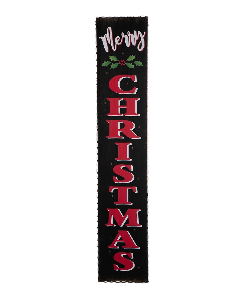 Glitzhome Lighted Wooden Christmas Porch Sign, 42"