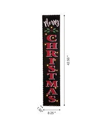 Glitzhome Lighted Wooden Christmas Porch Sign, 42"