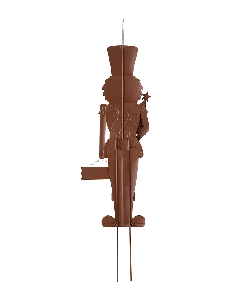 Glitzhome Metal Nutcracker Yard Stake or Standing Decor or Wall Decor, 36"