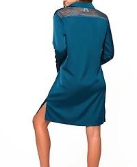 Women's Lucile Satin and Lace Sleep Shirt
