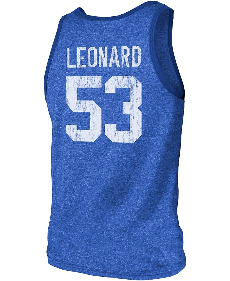 Men's Darius Leonard Royal Indianapolis Colts Name Number Tri-Blend Tank Top