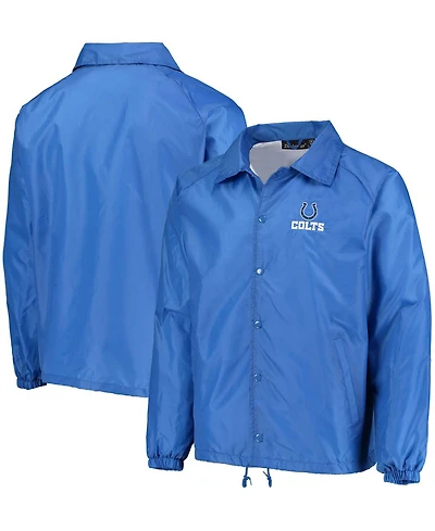 Men's Royal Indianapolis Colts Coaches Classic Raglan Full-Snap Windbreaker Jacket