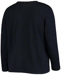 Women's Plus Size College Navy Seattle Seahawks Primary Logo Long Sleeve T-shirt