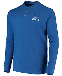 Men's Royal Indianapolis Colts Maverick Thermal Henley Long Sleeve T-shirt