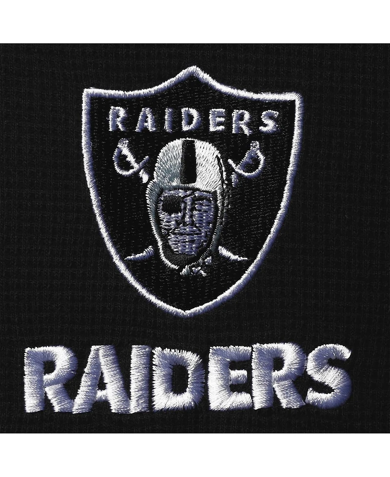 Men's Dunbrooke Black Las Vegas Raiders Logo Maverick Thermal Henley Long Sleeve T-shirt