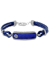 Effy Men's Lapis Lazuli Leather Cord Bracelet in Sterling Silver