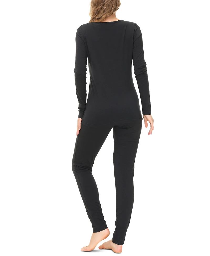 Women's Knit Long Sleeve Scoop Neck with the Legging Set