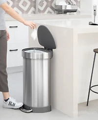 simplehuman 45 Liter Semi-Round Liner Rim Kitchen Trash Can