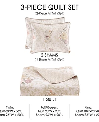Royal Court Chardonnay 3-Pc. Quilt Set, Full/Queen