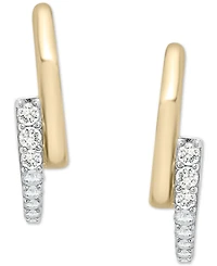 Wrapped Diamond Bypass Hoop Earrings (1/6 ct. t.w.) in 14k Gold, Created for Macy's