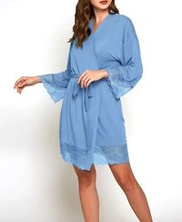 iCollection Women's Olivia Soft Viscose Lingerie Wrap Robe