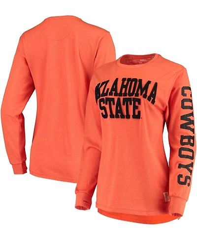 Pressbox Women's Oklahoma State Cowboys Two-Hit Canyon Long Sleeve T-Shirt