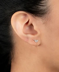 Pave Tiny Bird Stud Earrings in Sterling Silver