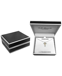 Diamond Cross & Heart 18" Pendant Necklace (1/10 ct. t.w.) in Sterling Silver & 14k Gold-Plate