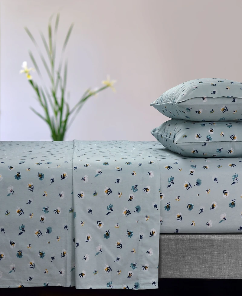 Tribeca Living Floryn Flannel Extra Deep Pocket 4 Piece Sheet Set