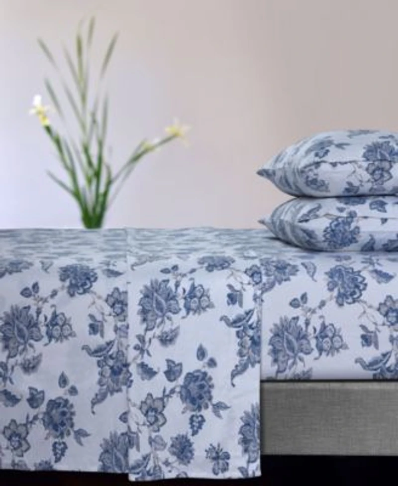 Tribeca Living Ayana Floral Flannel Extra Deep Pocket Sheet Sets