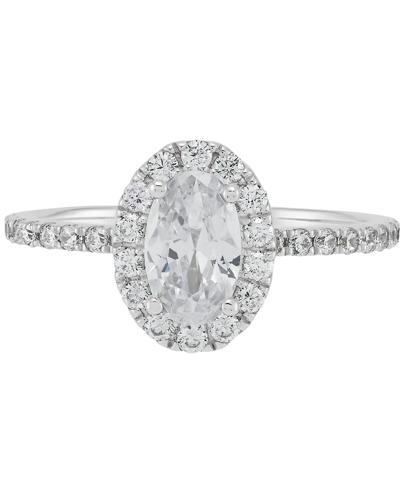 Grown With Love Igi Certified Lab Diamond Oval-Cut Halo Engagement Ring (1-1/2 ct. t.w.) 14k White Gold